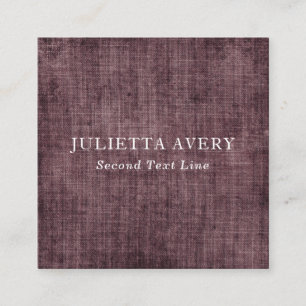 Cartão De Visita Quadrado Trabalhador de Textura de Linhagem de Vinho Roxo