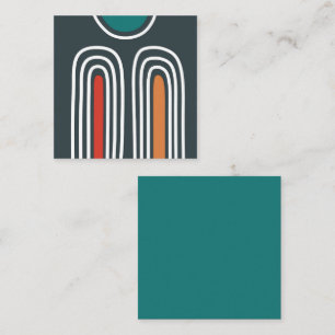Cartão De Visita Quadrado Trabalho de arte de linha arco-íris
