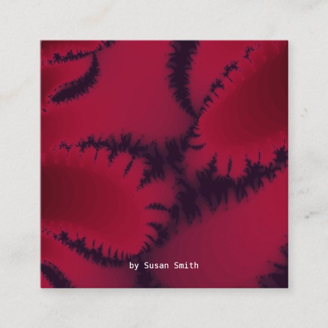Cartão De Visita Quadrado Trabalho de arte Fractal de Plum Fractal Abstrato (Frente)