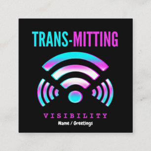 Cartão De Visita Quadrado Trans-missão Visibilidade Moderno Glitch Transgêne