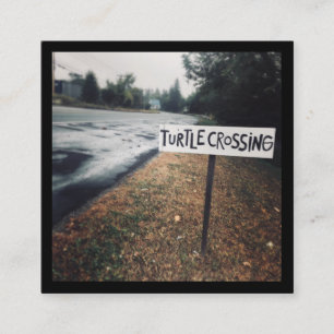 Cartão De Visita Quadrado travessia de tartaruga