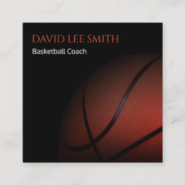 Cartão De Visita Quadrado Treinador de Basquete