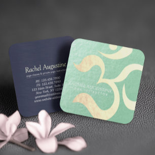 Cartão De Visita Quadrado Treinador de Vida do Instrutor de Meditação do Yog