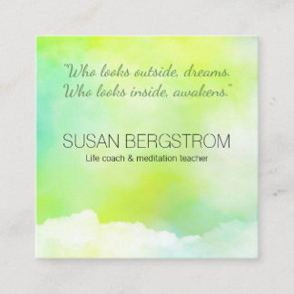 Cartão De Visita Quadrado Treinador de vida, terapeuta de massagens, profess