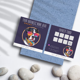 Cartão De Visita Quadrado Trendência legal para o aliciamento de cães e leal