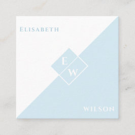 Cartão De Visita Quadrado Trendência minimalista simples do monograma profis