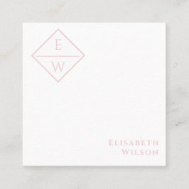 Cartão De Visita Quadrado Trendência minimalista simples do monograma profis