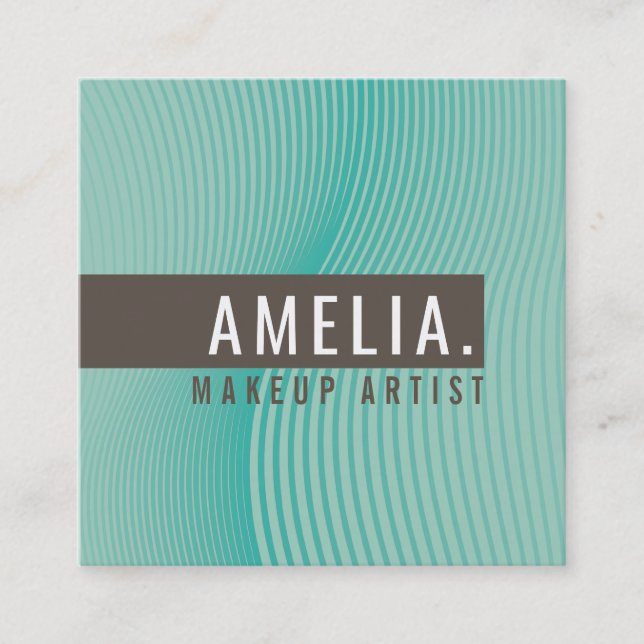 Cartão De Visita Quadrado TRENDY MODERN BUSINESS linhas curvas miniatura jad (Frente)