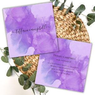 Cartão De Visita Quadrado Trendy Purple Make Artist