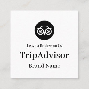 Cartão De Visita Quadrado TripAdvisor QR Link de Feedback de Negócios Pers