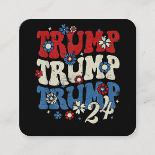 Cartão De Visita Quadrado Trump Trump Trump 2024 Retro 