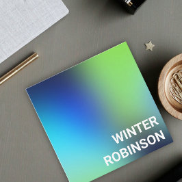 Cartão De Visita Quadrado Turquesa azul holográfica moderna