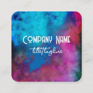 Cartão De Visita Quadrado turquesa moderna e cor-de-água magenta artística