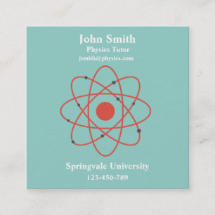 Cartão De Visita Quadrado Tutor da ciência da física do professor da física