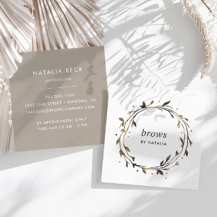 Cartão De Visita Quadrado Twig Botânica Wreath