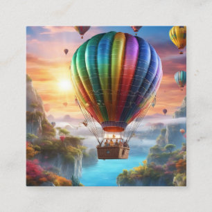 Cartão De Visita Quadrado Um balão de ar quente feito de crustal transparent