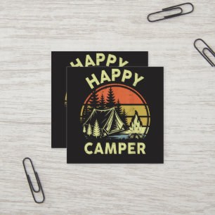 Cartão De Visita Quadrado Um Feliz Aventureiro Menino Bebê Divertido Acampam