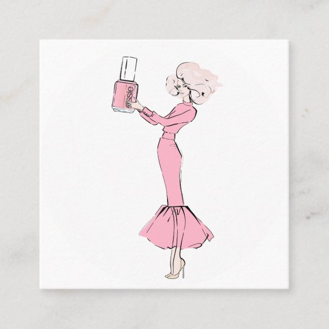 Cartão De Visita Quadrado Unhas (Frente)