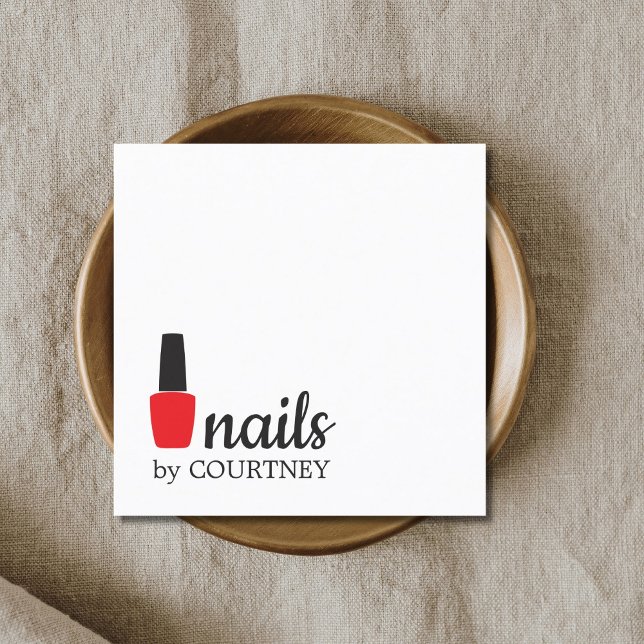 Cartão De Visita Quadrado Unhas brancas e elegantes mínimas (Criador carregado)