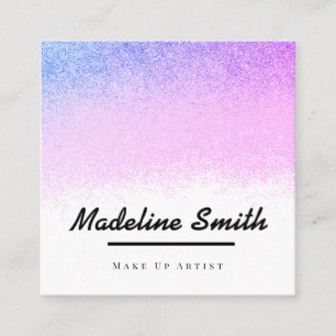 Cartão De Visita Quadrado Unhas de Artistas Rosa Rosa Maciço Cinza-Cinza-Cin