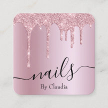 unhas de brilho dourado cor-de-rosa-na moda elegan