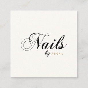 Cartão De Visita Quadrado Unhas Elegantes por "Nome" Código QR Código de M