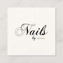 Cartão De Visita Quadrado Unhas Elegantes por "Nome" Código QR Código de Míd