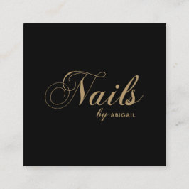Cartão De Visita Quadrado Unhas Elegantes por "Nome" Código QR Mídia social