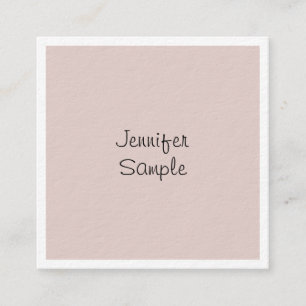 Cartão De Visita Quadrado Único Design de Luxo Gracioso de Script Livre