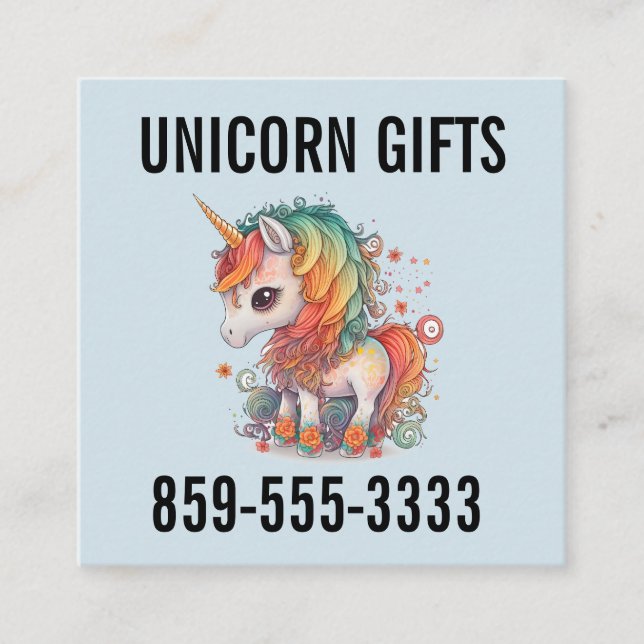 CARTÃO DE VISITA QUADRADO UNICORN SQUARE BUSINESS CARD CARDS (Frente)