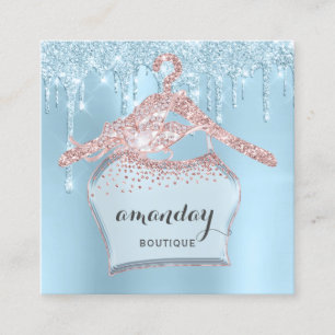 Cartão De Visita Quadrado Unidades de Boutique de vestimenta do cabide de Ro