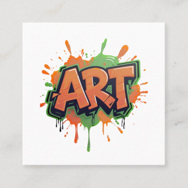 Cartão De Visita Quadrado Urban Splash Art Graffiti Pulse Bold Street Expres (Frente)