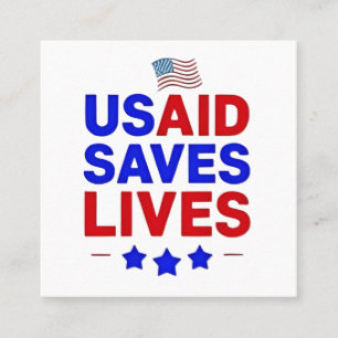 Cartão De Visita Quadrado USAID salva vidas Agência Americana de Desenvolvim