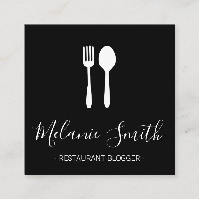 Cartão De Visita Quadrado Utensils (Frente)