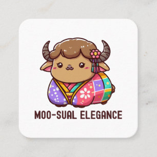 Cartão De Visita Quadrado Vaca em Elegância nas Terras Altas