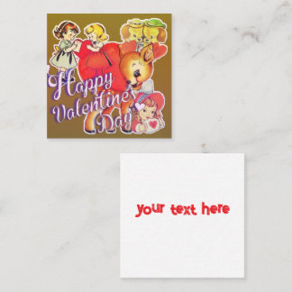 Cartão De Visita Quadrado Valentine's Day Card for Classmates 