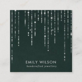 CARTÃO DE VISITA QUADRADO VELVET STRING LIGHS VERDE ESTUDO EXIBIÇÃO DE OUVIR
