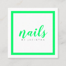 Verde Brilhante Neon Modern Nail Technician Salon