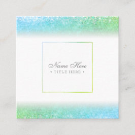 Cartão de visita quadrado verde Luxe na moda