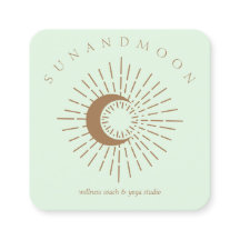 Verde Marrom Minimalista Moderno Celestial Sol Lua