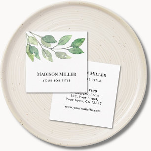 Cartão De Visita Quadrado Verde Moderno