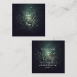 Cartão De Visita Quadrado Verde Preto Sutil Brilho Suave Fundo