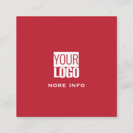 Cartão De Visita Quadrado vermelho cardeal - logotipo personalizado