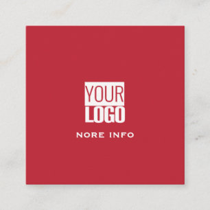 Cartão De Visita Quadrado vermelho cardeal - logotipo personalizado