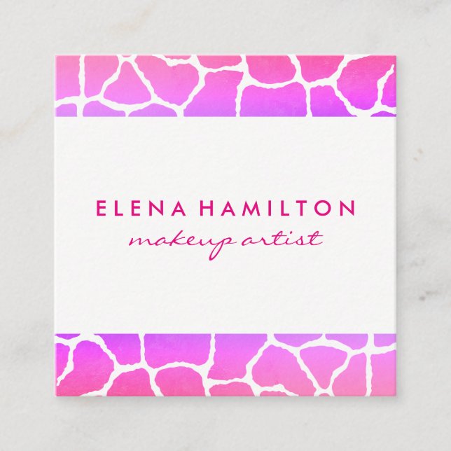 Cartão De Visita Quadrado Versão de Padrão Colorida (Frente)