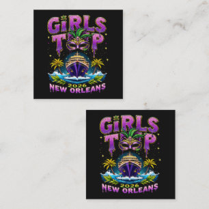 Cartão De Visita Quadrado Viagem das Meninas 2026 Nova Orleans