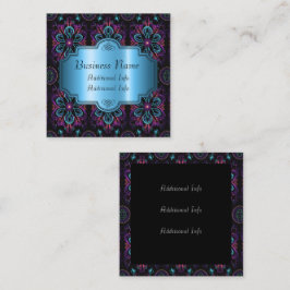 Cartão De Visita Quadrado Vibrante Abstrato Floral