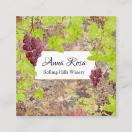 Cartão De Visita Quadrado *~* Vinha Vinha Vinha Vinho Vinho Celar Vinho Frag