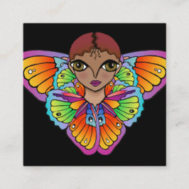 Cartão De Visita Quadrado Vinheta dos Olhos Grandes