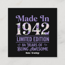 Vintage Feito em 1942 Floral 84º Aniversário Incrí